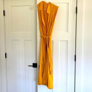 Yellow cotton free people wrap dress